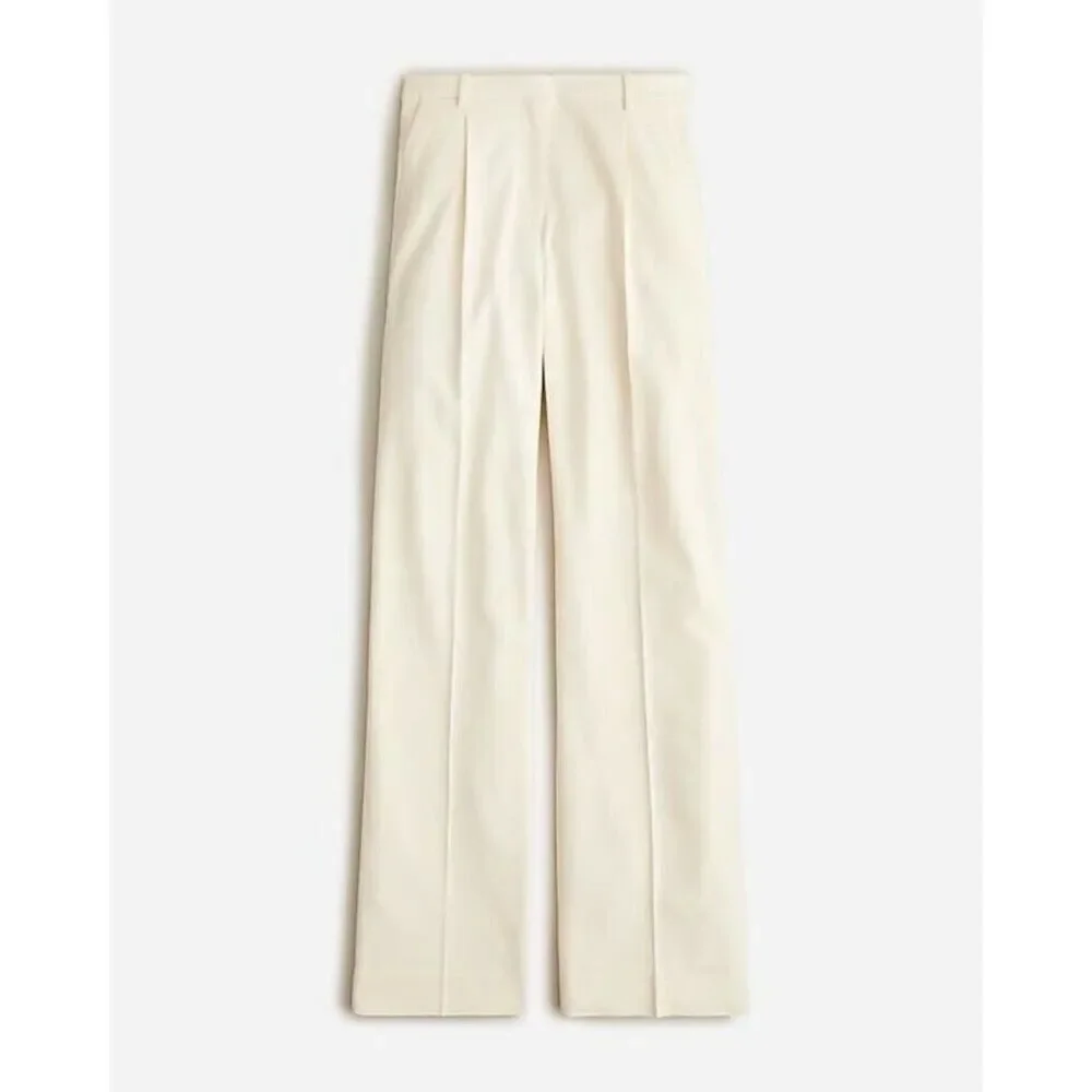 J. Crew Wide-leg essential pant in city twill Soft Ivory Size 14 NWT BZ289